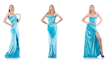 Beyaz üzerine uzun model modayla moda kavramı