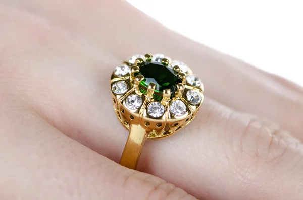 Az ujján viselt ékszergyűrű — Stock Fotó