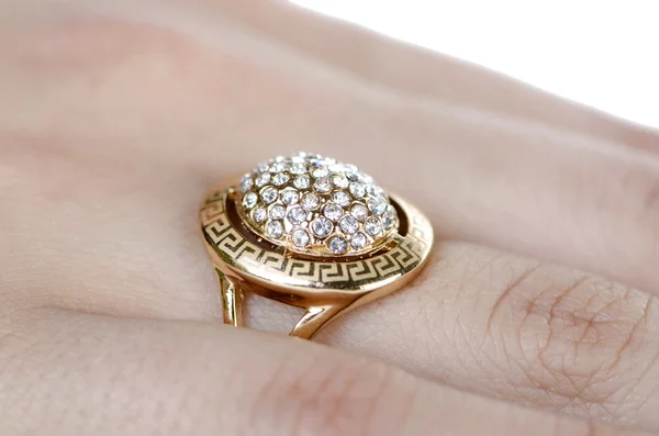 Jewellery ring worn on the finger — Stock Photo, Image