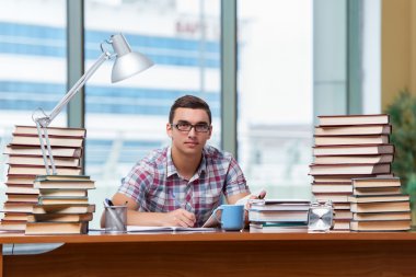 Üniversite sınavlarına hazırlanan genç bir öğrenci.