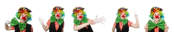 Kvinnlig clown isolerad på vitt — Stockfoto