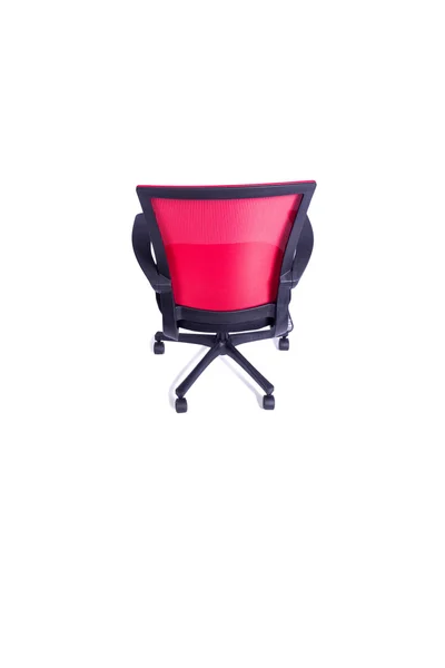 Sedia da ufficio rossa isolata sullo sfondo bianco — Foto Stock