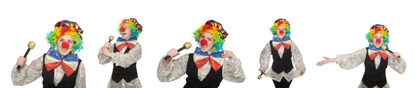 Clown in verschillende poses geïsoleerd op wit — Stockfoto