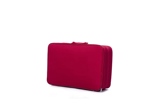 Red suitcase isolated on the white background — Stock Photo, Image