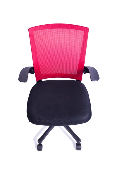 Cadeira de escritório vermelho isolado no fundo branco — Fotografia de Stock