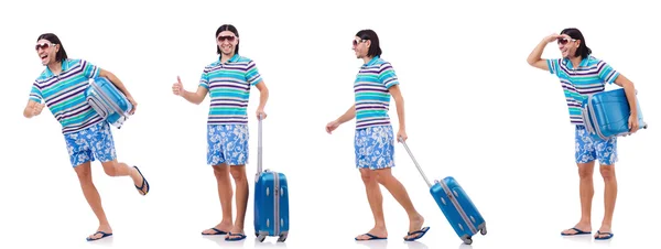 Uomo che si prepara per questa vacanza estiva — Foto Stock