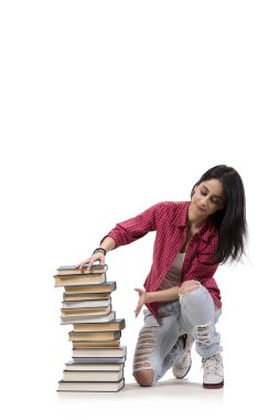 Sınavlara hazırlanan genç kız öğrenci.