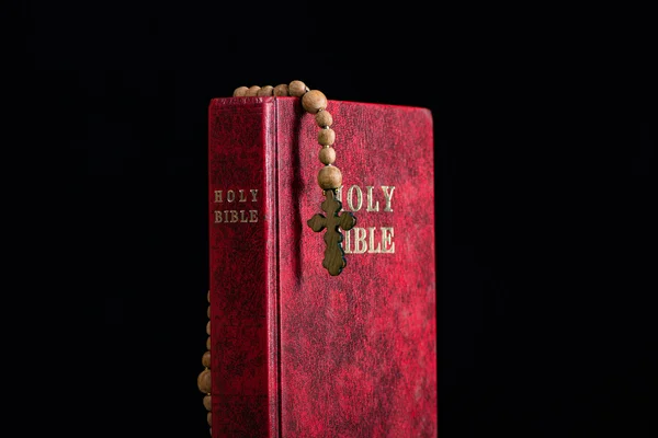 Bible and cross in religious concept — Stock Photo, Image