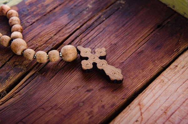 Bible and cross in religious concept — Stock Photo, Image