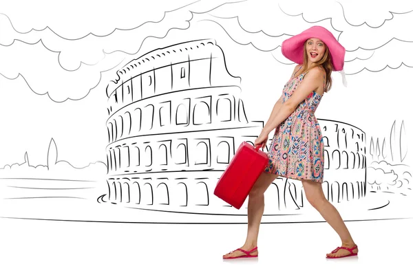 Young woman travelling to Rome in Italy — Stock Photo, Image