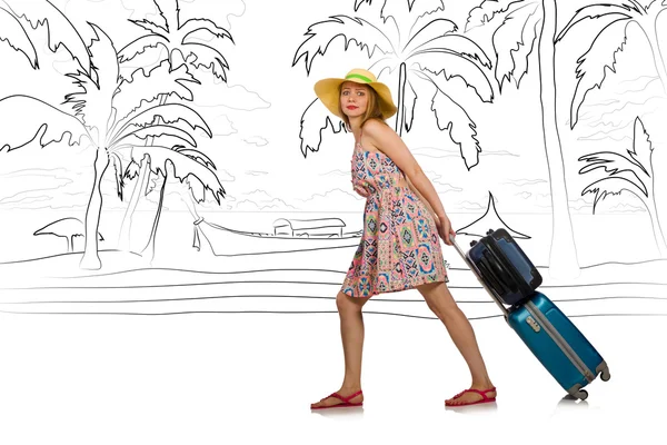 旅行旅行概念的热带岛屿的年轻女人 — 图库照片