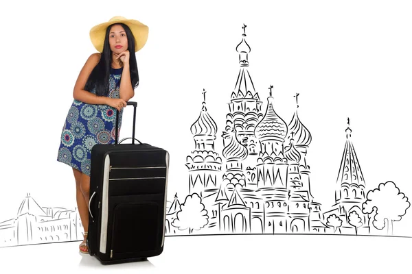 Young girl in concept of tourism to Russia — Stock Photo, Image