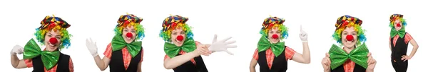 Kvinnlig clown isolerad på vitt — Stockfoto