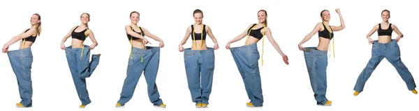 Composite photo of woman in dieting concept — Stock Photo, Image