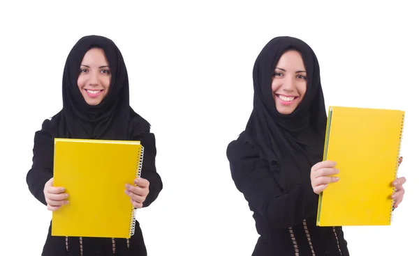 Mujer musulmana joven aislada en blanco —  Fotos de Stock