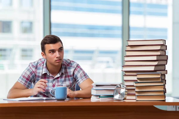 Junge Studentin bereitet sich auf College-Prüfungen vor — Stockfoto