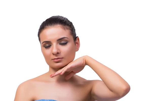 Piękna młoda kobieta podczas sesji masażu twarzy — Zdjęcie stockowe