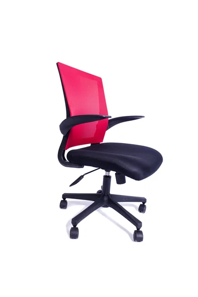 Chaise de bureau rouge isolée sur fond blanc — Photo
