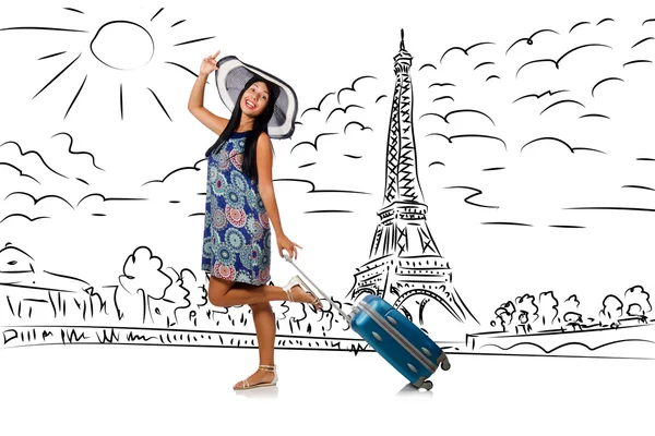 Young woman travelling to Paris — Stock Photo, Image