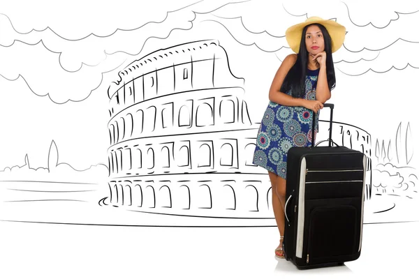 이탈리아에서 로마를 여행 하는 젊은 여자 — 스톡 사진
