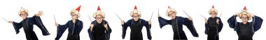 Funny wise wizard isolated on the white clipart