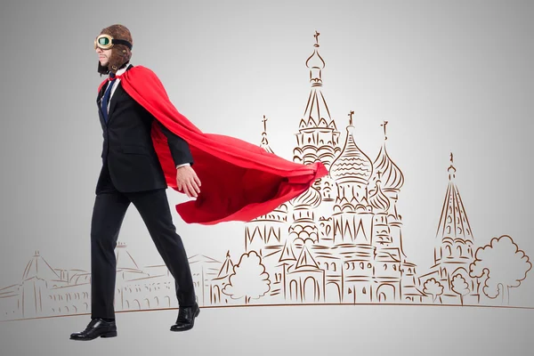 Süpermen Moskova katedralde karşı — Stok fotoğraf