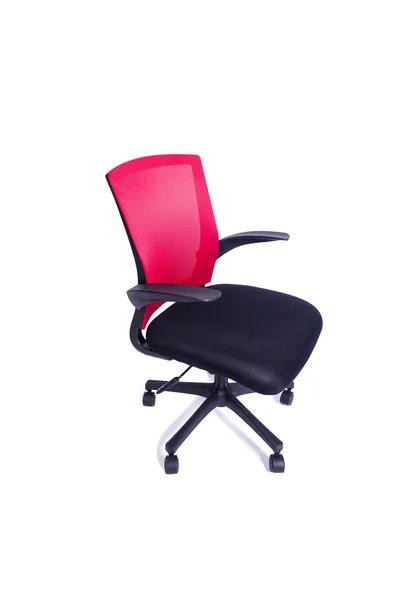 Chaise de bureau rouge isolée sur fond blanc — Photo