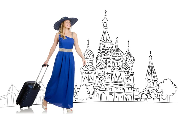 Young girl in concept of tourism to Russia — Stock Photo, Image