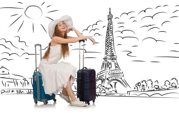 Young woman travelling to Paris — Stock Photo, Image