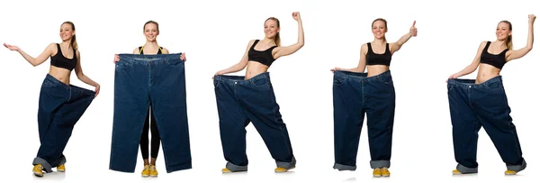 Composite photo of woman in dieting concept — Stock Photo, Image