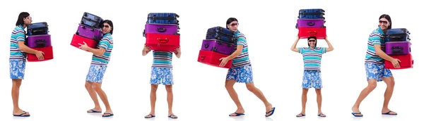 Uomo che si prepara per questa vacanza estiva — Foto Stock