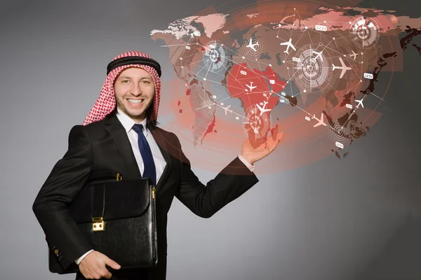 Arab businessman in air travel concept — Stock Photo, Image