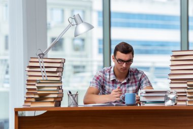 Üniversite sınavlarına hazırlanan genç bir öğrenci.