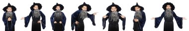 Funny wise wizard isolated on the white clipart