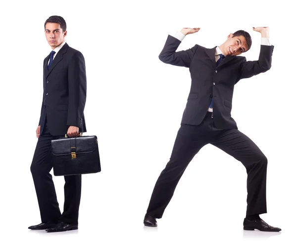 Collage de hombre de negocios aislado en blanco — Foto de Stock