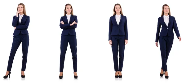 Femme d'affaires en costume isolé sur blanc — Photo