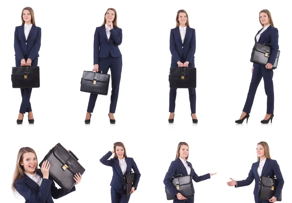 Businesswoman in suit isolated on white — Stock Photo, Image