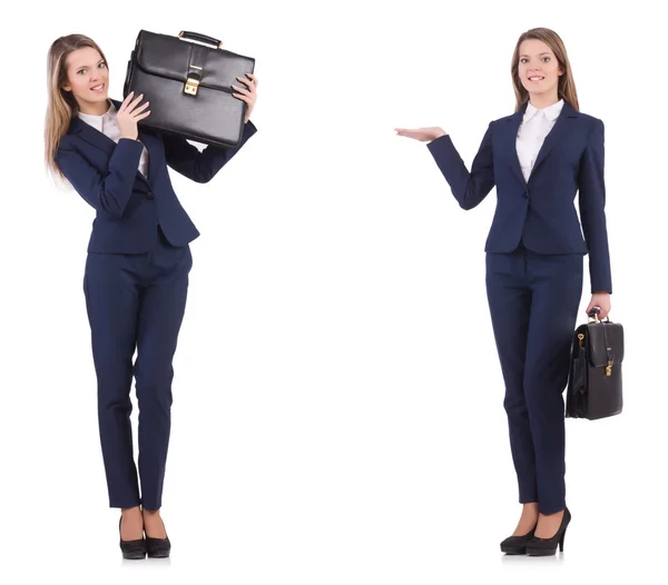 Businesswoman in suit isolated on white — Stock Photo, Image