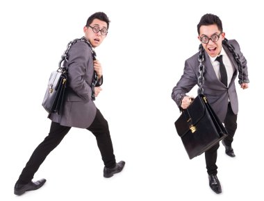 Beyazlara zincirlenmiş iş adamı