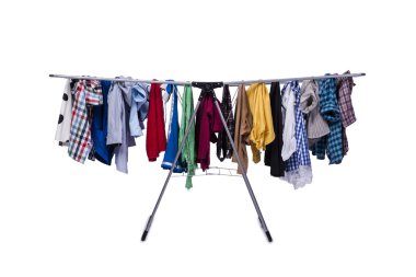Collapsible clotheshorse isolated on the white background clipart