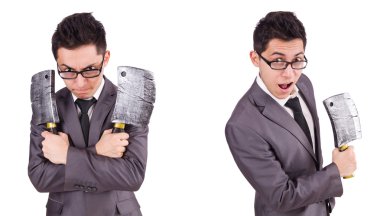 Baltası olan adam beyazdan soyutlanmış.