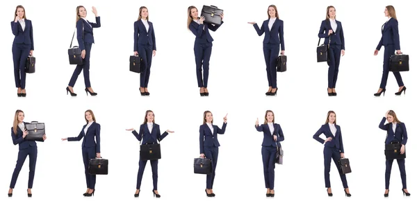 Mujer de negocios en traje aislado en blanco —  Fotos de Stock