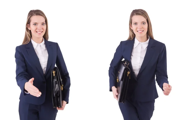 Businesswoman in suit isolated on white — Stock Photo, Image