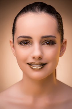 Arka plan güzel makyaj kadınla