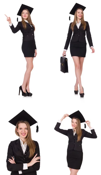 Woman student isolated on white background — Stock Photo, Image