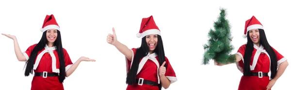 Frau santa isoliert auf dem weißen — Stockfoto