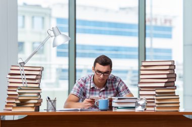 Üniversite sınavlarına hazırlanan genç bir öğrenci.