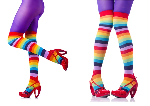 Ciorapi colorați izolați pe alb — Fotografie, imagine de stoc