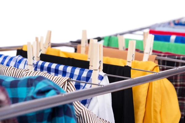 Collapsible clotheshorse isolated on the white background — Stock Photo, Image