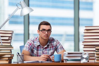 Üniversite sınavlarına hazırlanan genç bir öğrenci.